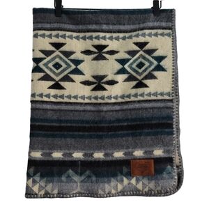 Heartprint Threads Baby Blanket Earthy Southwestern Boho Gray Teal